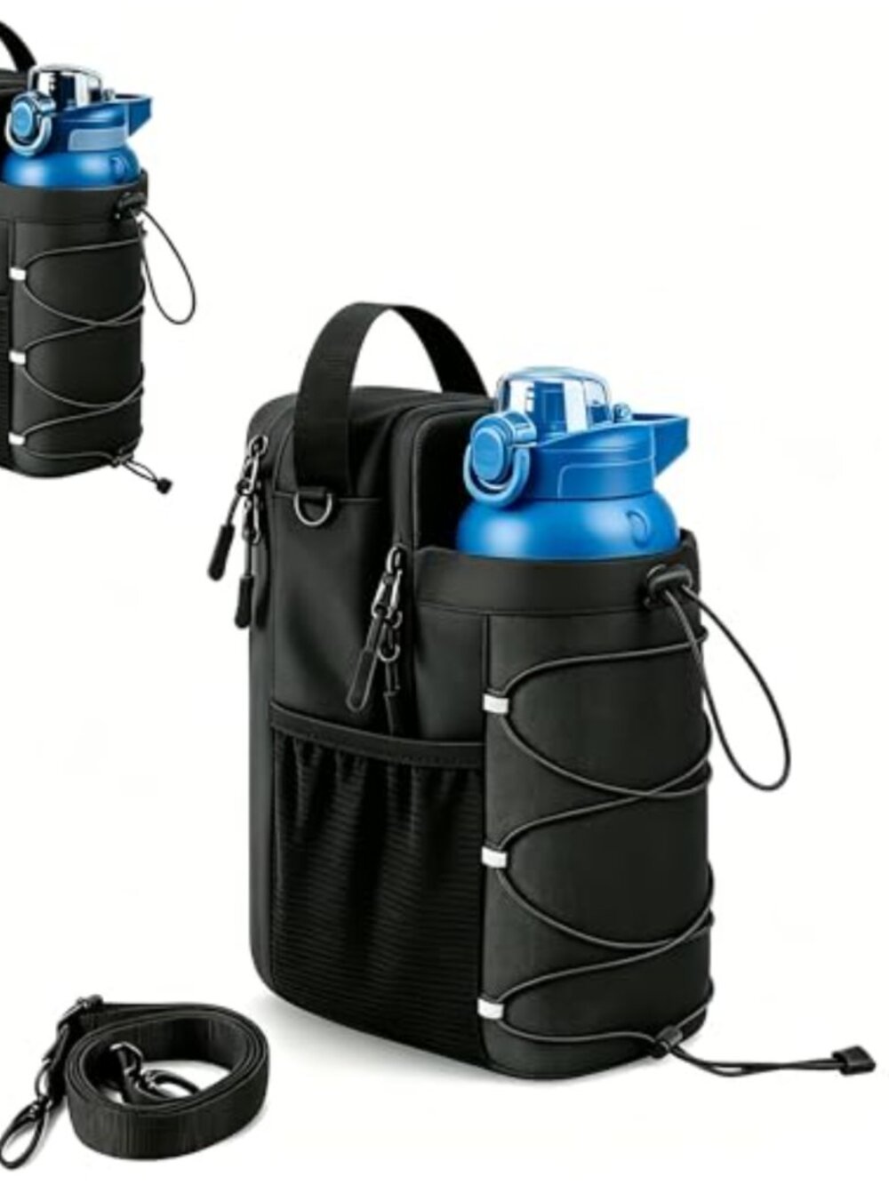 Magnetic Gym Bag Water Bottle Carrier Fits 64oz Travel Duffel